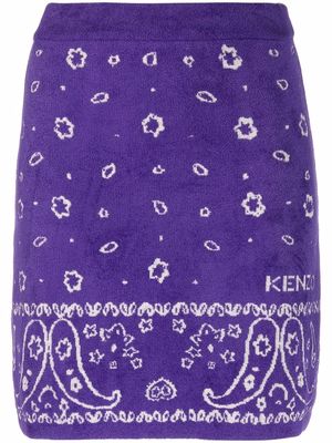 Kenzo paisley-knit A-line skirt - Purple
