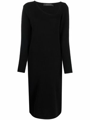 Federica Tosi asymmetric-neck knitted dress - Black