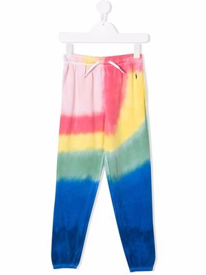 Ralph Lauren Kids tie-dye logo-print track pants - Pink