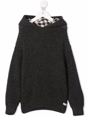 Buho chunky knitted hoodie - Grey