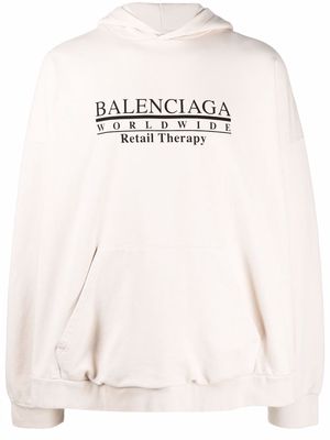 Balenciaga Retail Therapy logo hoodie - Neutrals