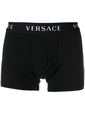 Versace logo trim boxer shorts - Black