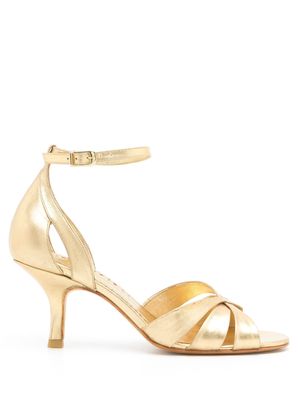 Sarah Chofakian Tunnel metallic sandals - Gold