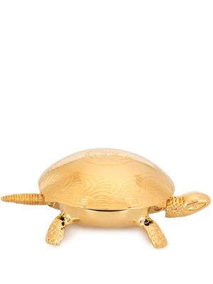 El Casco 23kt gold turtle paperweight and bell