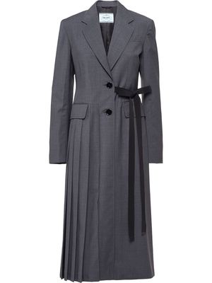 Prada single-breasted light wool coat - Grey
