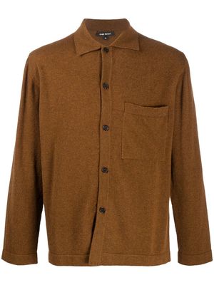 Evan Kinori button up sweat shirt - Brown
