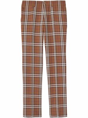 Burberry check-print tailored trousers - Brown