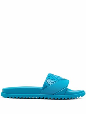 Fendi FF motif rubber slides - Blue