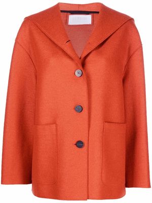 Harris Wharf London felted wool hooded jacket - Orange