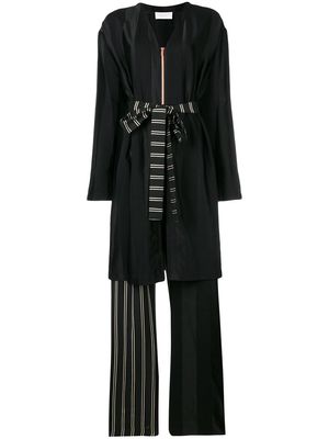 Esteban Cortazar robe-like long playsuit - Black