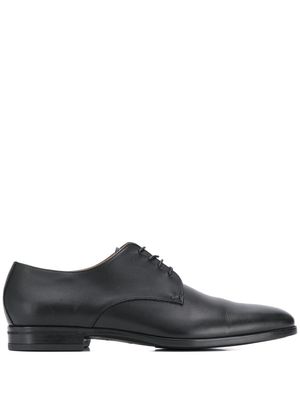 BOSS embossed leather derby shoes - Black