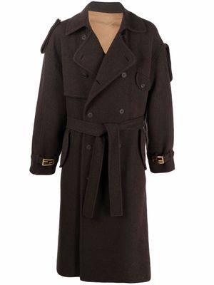 Fendi double-breasted trench coat - Brown