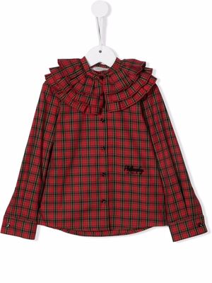 Philosophy Di Lorenzo Serafini Kids check-print ruffled blouse - Red