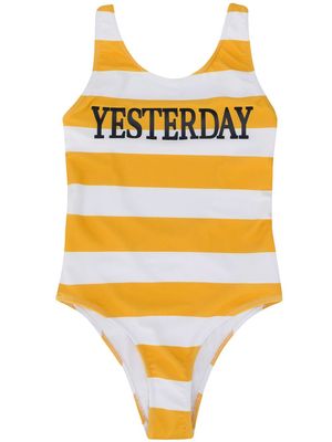 Alberta Ferretti Kids striped swimsuit - Yellow