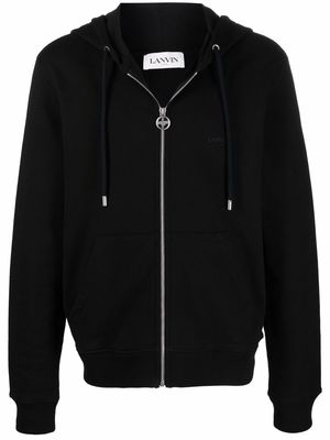 LANVIN embroidered logo hoodie - Black