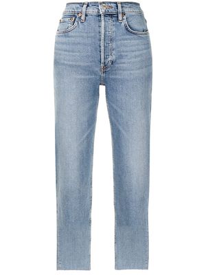 RE/DONE mid-rise cropped jeans - Blue