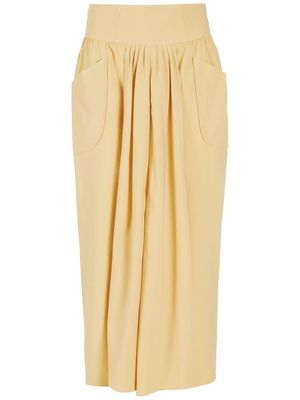 Framed pleated midi skirt - Yellow
