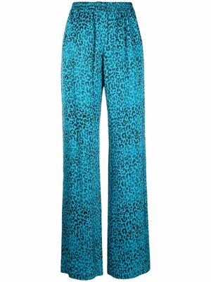 Golden Goose leopard-print straight-leg trousers - Blue