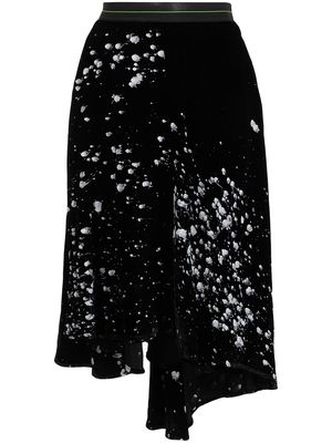 Sankuanz spray-paint velour skirt - Black