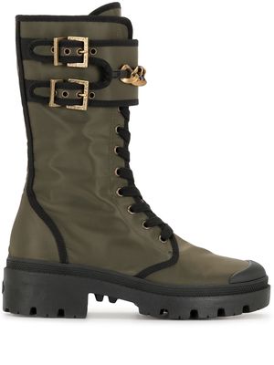Madison.Maison lace-up mid-calf boots - Green