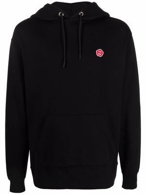ASPESI logo-patch cotton hoodie - Black