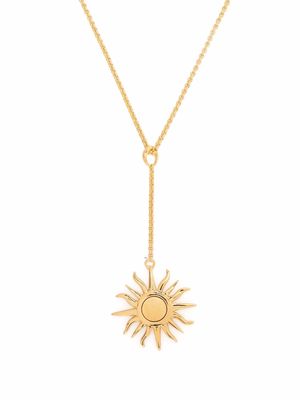 Dinny Hall sun chain charm brushed centre pendant necklace - Gold