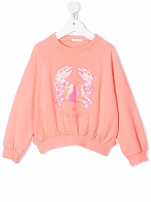 Billieblush embroidered crew-neck sweatshirt - Pink