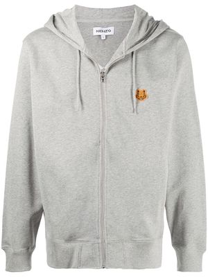 Kenzo zip-up tiger patch hoodie - Grey