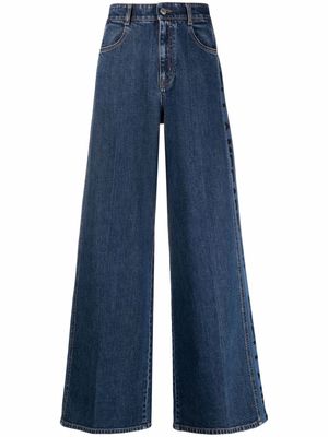 Stella McCartney logo-print wide-leg jeans - Blue