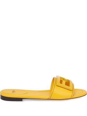 Fendi FF logo plaque sandals - Yellow