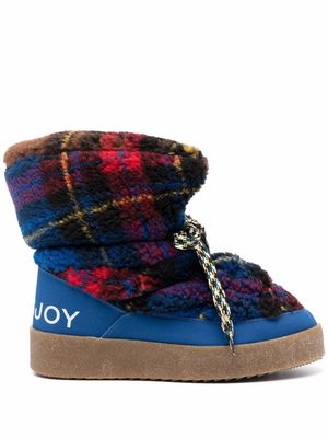 Khrisjoy padded check-print boots - Blue