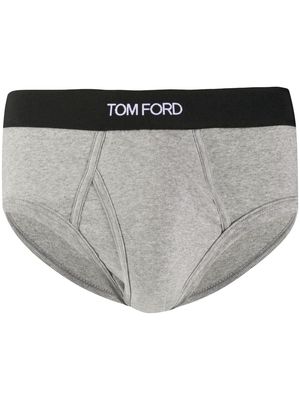 TOM FORD logo-waistband briefs - Grey
