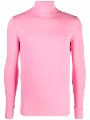 Raf Simons logo-embroidered roll-neck jumper - Pink