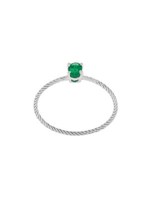 Wouters & Hendrix Gold Emerald rope solitaire ring - Metallic