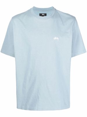 Stussy logo-embroidered cotton T-shirt - Blue