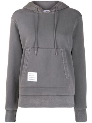 Thom Browne relaxed logo-patch hoodie - Grey