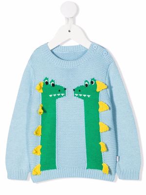 Stella McCartney Kids intarsia-knit chunky jumper - Blue