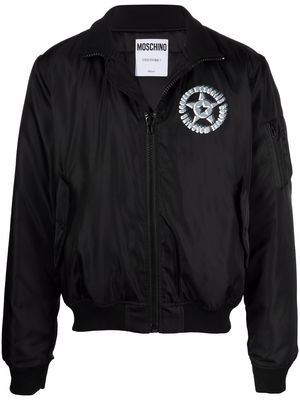 Moschino logo technical bomber jacket - Black