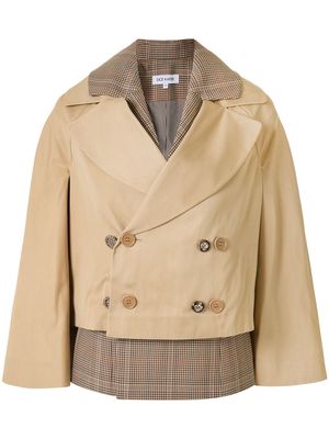 Dice Kayek layered double-breasted jacket - Neutrals