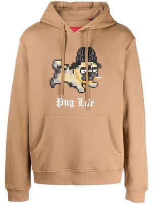 Mostly Heard Rarely Seen 8-Bit Pug Life pullover hoodie - Brown