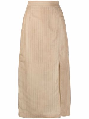12 STOREEZ side-slit high-waisted skirt - Neutrals