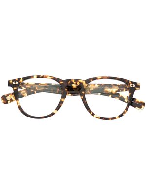 Garrett Leight tortoiseshell-effect round-frame glasses - Brown