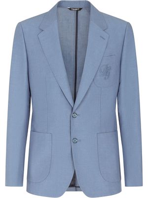 Dolce & Gabbana logo-embroidered blazer - Blue