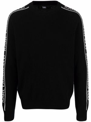 Karl Lagerfeld intarsia-knit cashmere sweater - Black