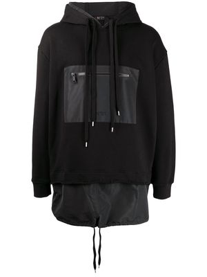 Nº21 multi-drawstring tiered hoodie - Black