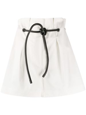 3.1 Phillip Lim paperbag-waist mini shorts - White