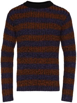 AGR stripe pattern ribbed jumper - Orange
