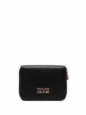 Versace Jeans Couture logo-plaque leather wallet - Black