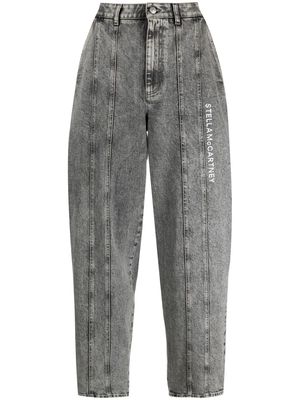 Stella McCartney stonewash logo-embroidered tapered jeans - Grey