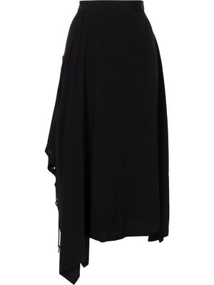 Y's asymmetric draped skirt - Black